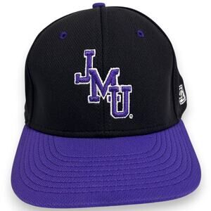 JMU Dukes Hat Fitted 7.5 The Game Pro Gametek 100% Polyester Black Purple